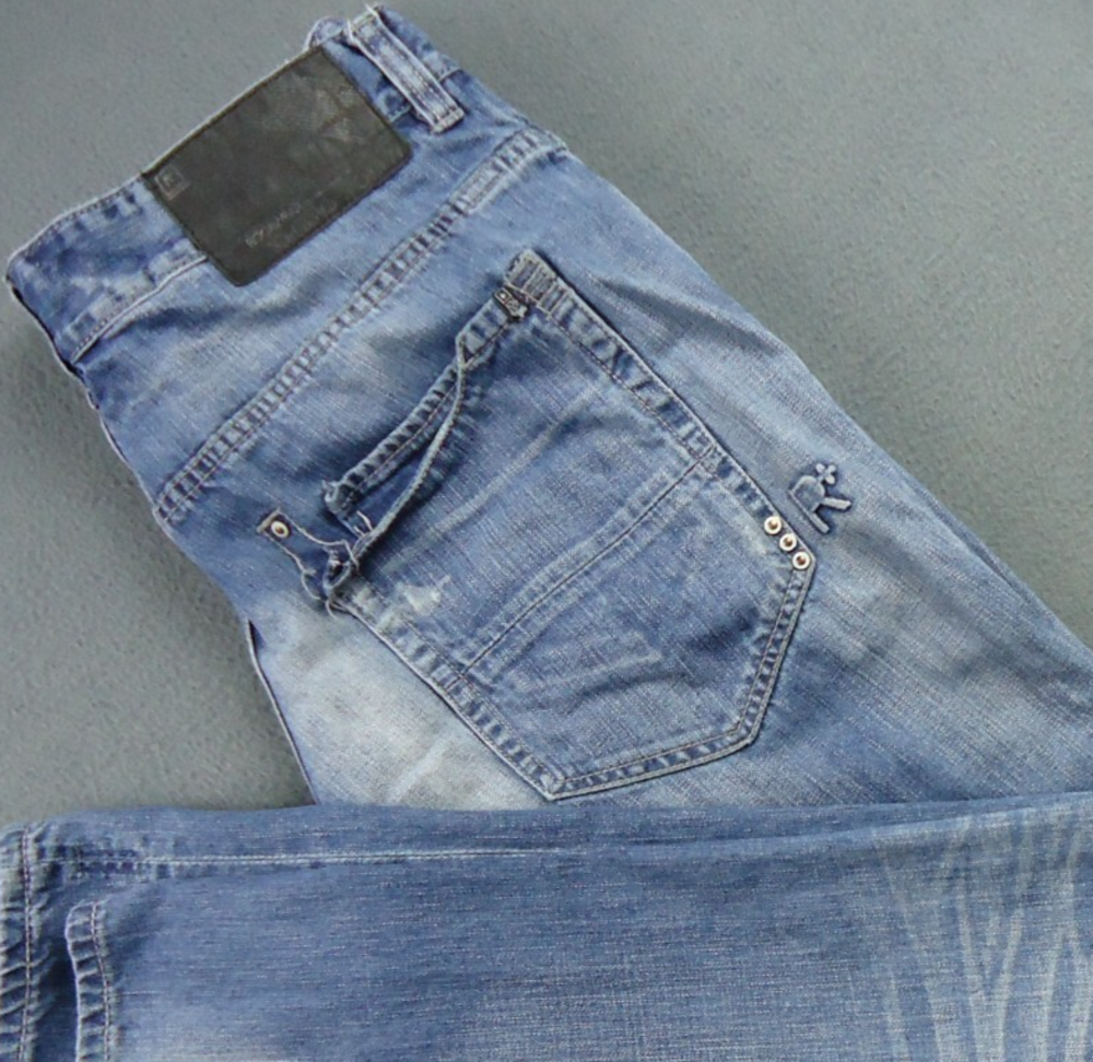 ROCAWEAR Jeans Men 38 x 33 Blue Med Big Pockets Wide Leg Baggy Streetwear Skater